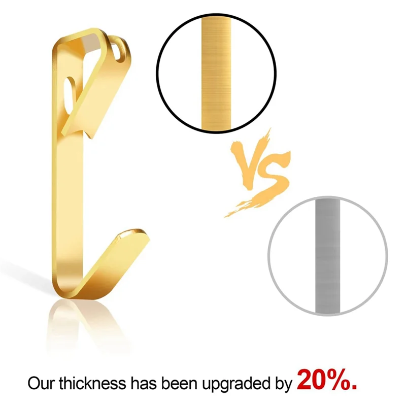 ELEG-184-delige foto-ophangset, 20 lb, 30 lb en 50 lb fotohangers, goudkleurige metalen metalen foto-ophanghaken met spijkers