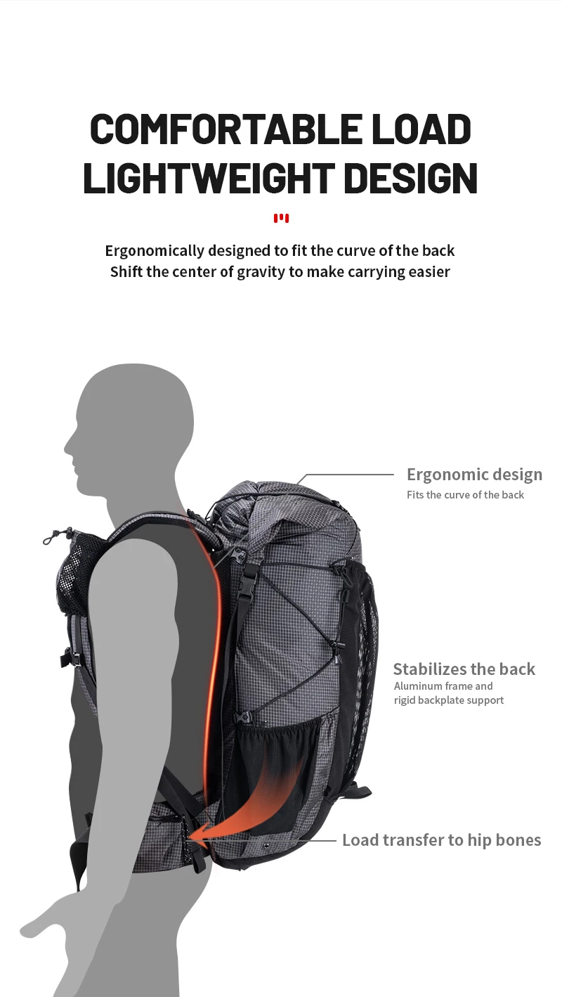 Naturehike Wanderrucksack, Outdoor-Sporttasche, 60 + 5 l, großes Fassungsvermögen, ergonomisches Design, Rucksack, Camping, Reisen, wasserdichter Rucksack – Detail 6