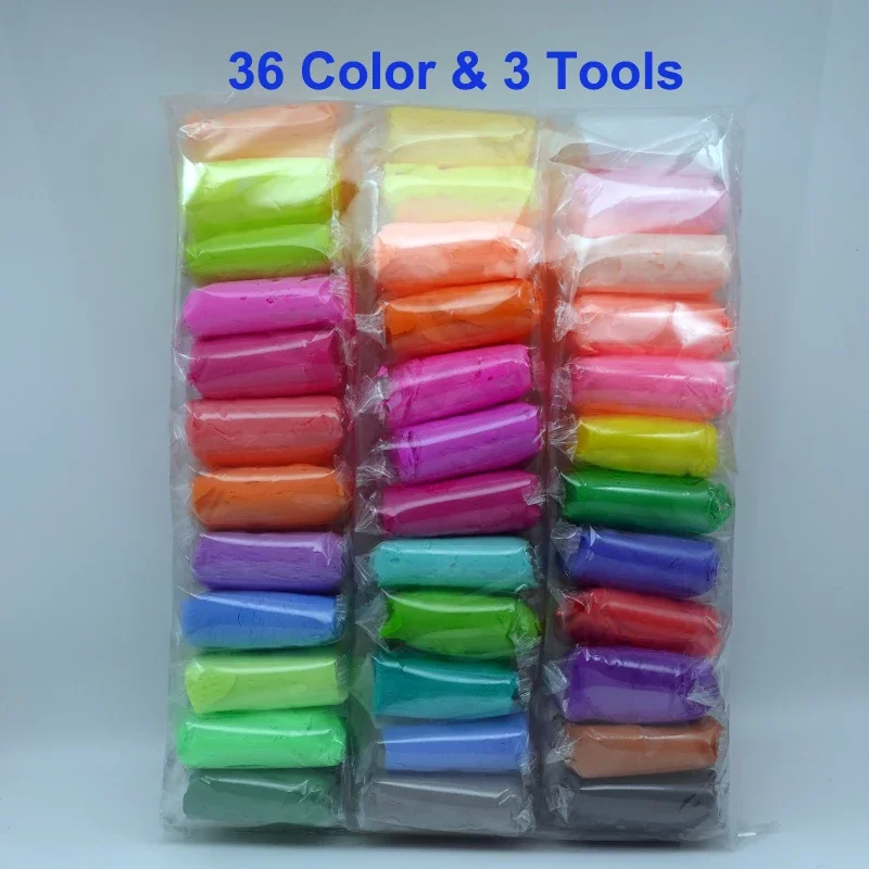 36 colori Air Dry plastilina modellazione argilla giocattolo educativo 5D per bambini regalo gioca pasta leggera plastilina Slimes bambini polimero