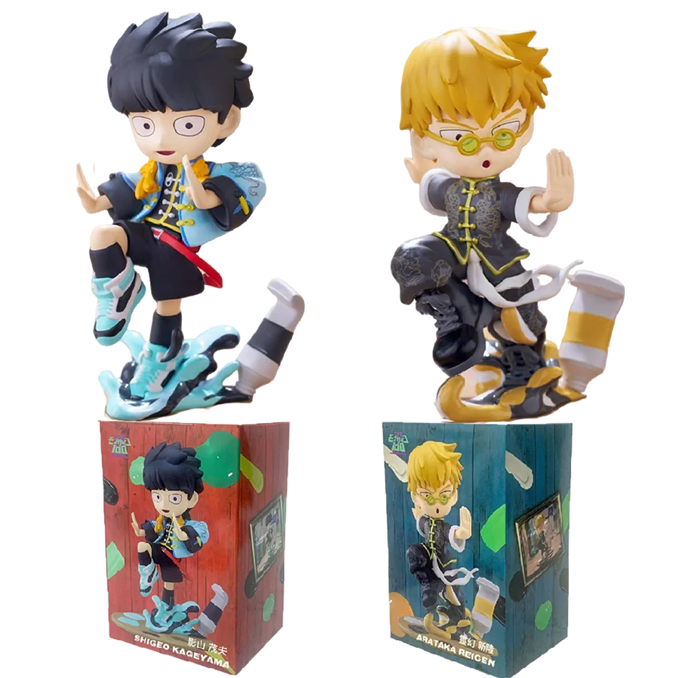 Mob Psycho 100 Anime Figures Gk Reigen Arataka Q Edition Kawaii Standing Palm Series Model Doll Desktop Ornament Collectible Toy