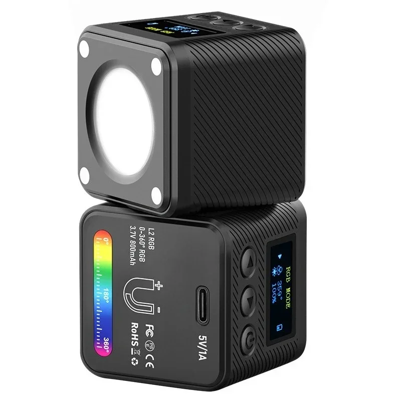 RGB COB RGB full color mini lithium battery magnetic photography camera fill light photography lamp