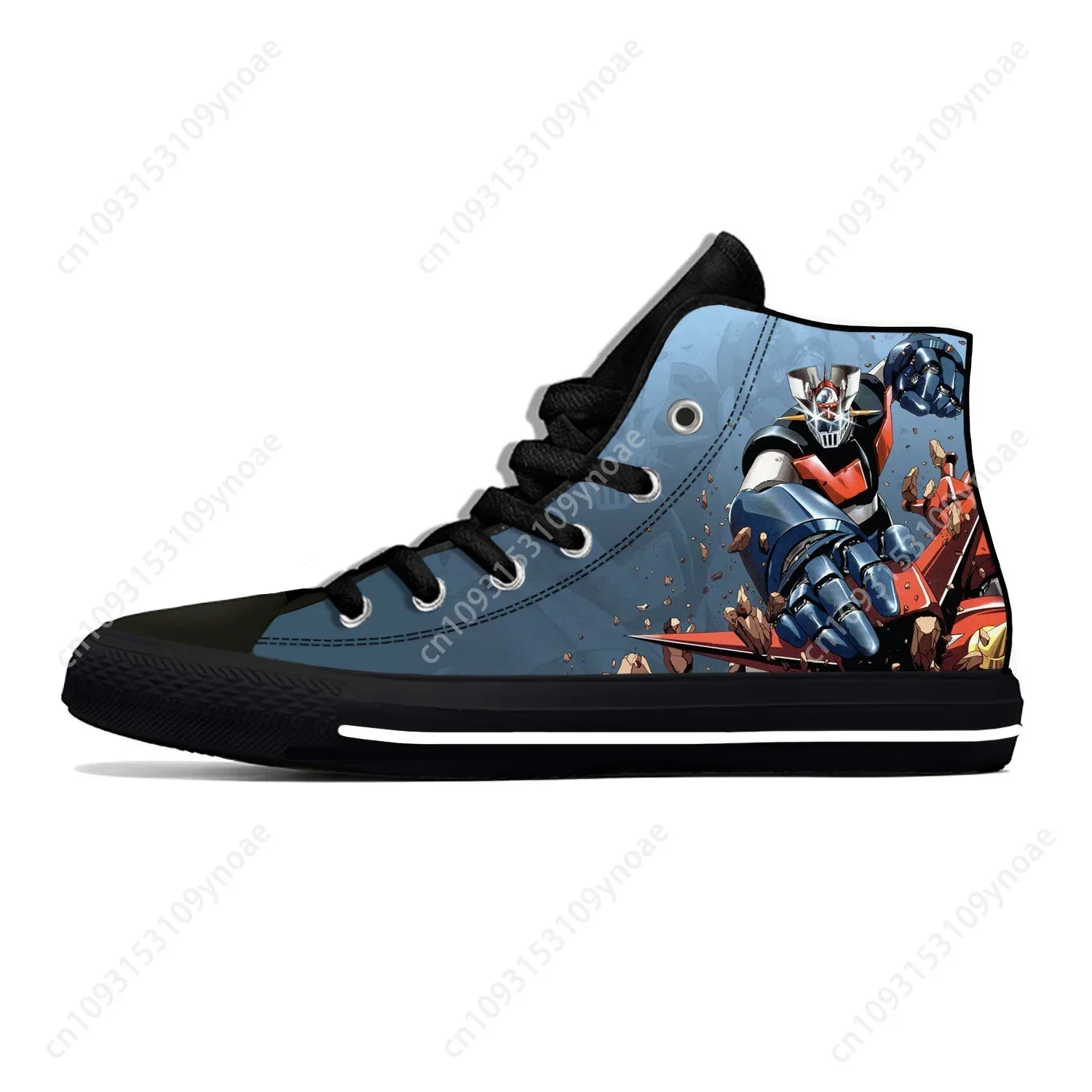 Zapatillas informales de verano con motivos de manga, Mazinger Z, robot OVNI, anime japonés, transpirables, para hombre y mujer, de caña alta, ligeras.