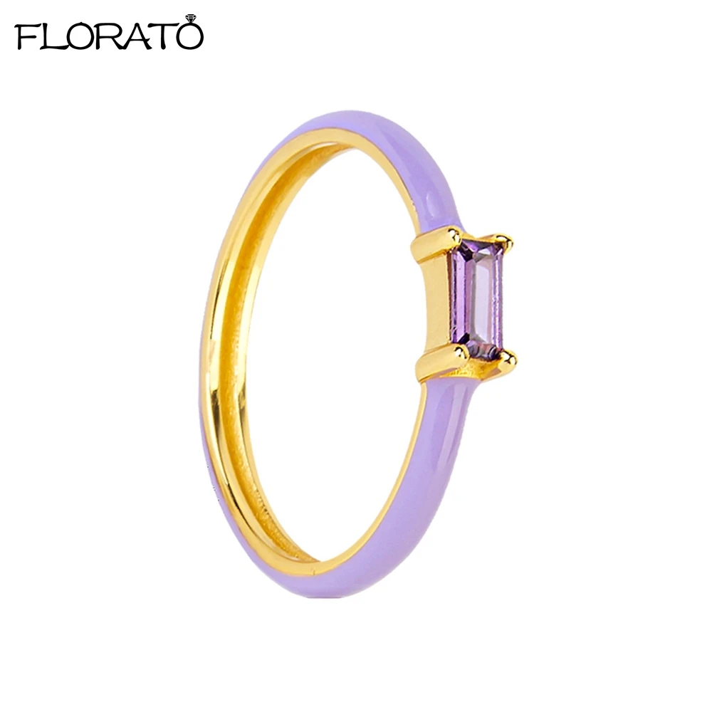 Women's Colorful Enamel Ring, 24K Gold Plated Candy Colors Gift