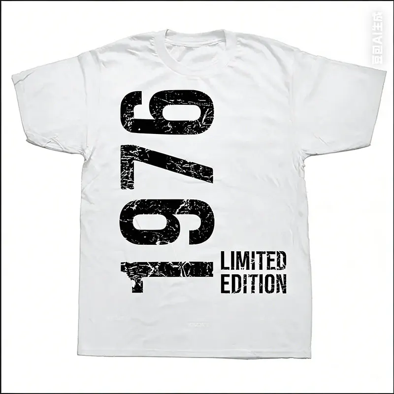 Retro T Shirts 48th Birthday 48 Years Men Women Clothing Vintage 1976 100% Cotton Short Sleeve Streetwear Gifts Summer T-shirt