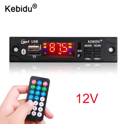 Módulo de rádio fm de áudio para carro, sem fio, bluetooth, 5v, 12v, mp3, placa decodificadora wma, reprodutor de mp3 com controle remoto, suporte usb tf