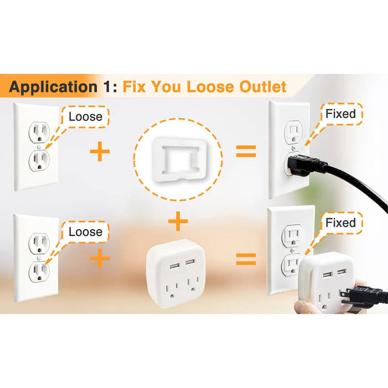 10-Pack Wall Outlet Plug Stabilizers For Loose Sockets - Easy Installation, Flame Retardant Plastic, Secure Grip