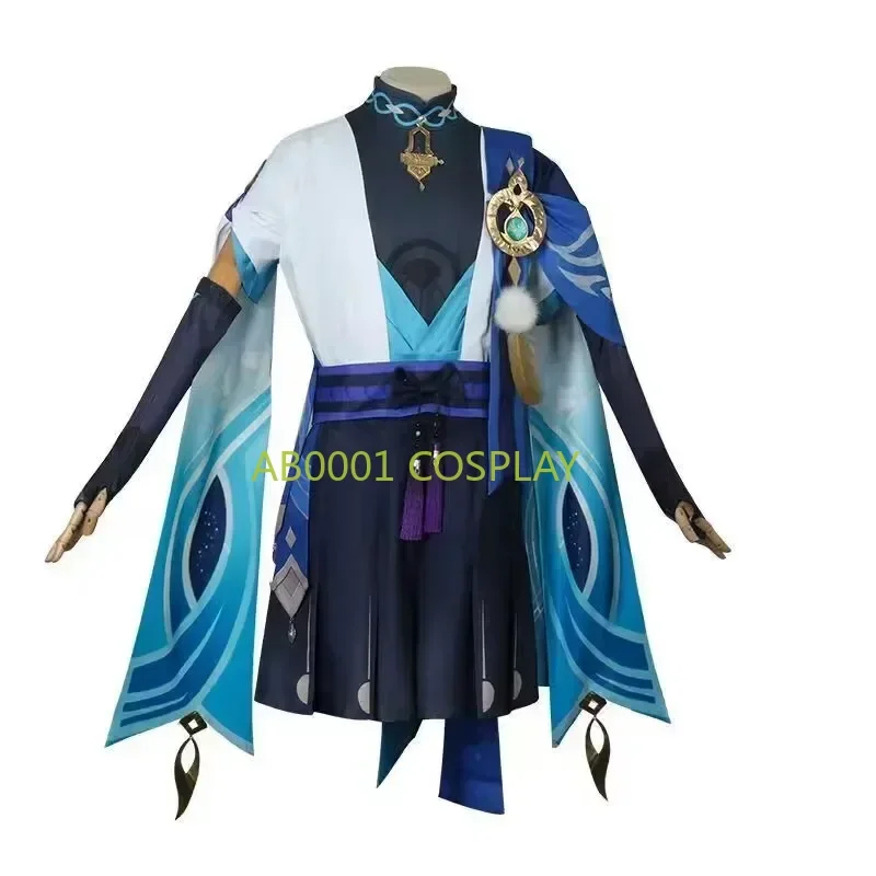 Game Genshin Impact Wanderer Scaramouche Cosplay Full Set of Clothing Wig Hat Anime Uniforms Balladeer Kunikuzushi Party