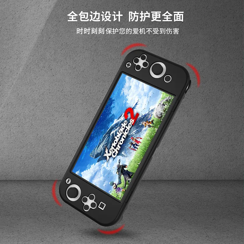 JYS سيليكون حامي شل كم تغطي كامل المضيف المطاط واقية كم مع قبضة فتحة للبطاقات للتبديل OLED الملحقات