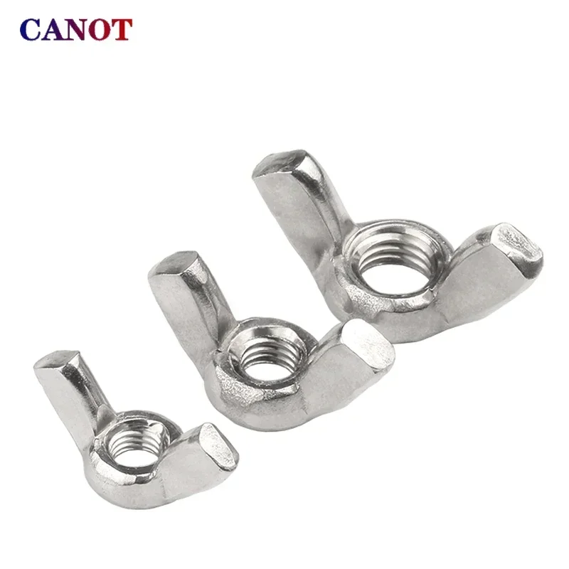 Wing Nuts M3 M4 M5 M6 M8 M10 M12 304Stainless Steel Tighten Hand a Nut Butterfly Nut Ingot DIN315 Eye nuts