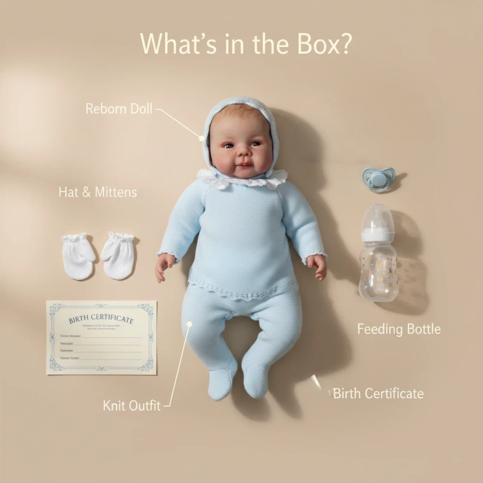 NPK 19inch Julietta Reborn Baby Doll Lifelike Cloth Body with 3D Skin Hand-Painted Hair Touching Multiple Layers Painting