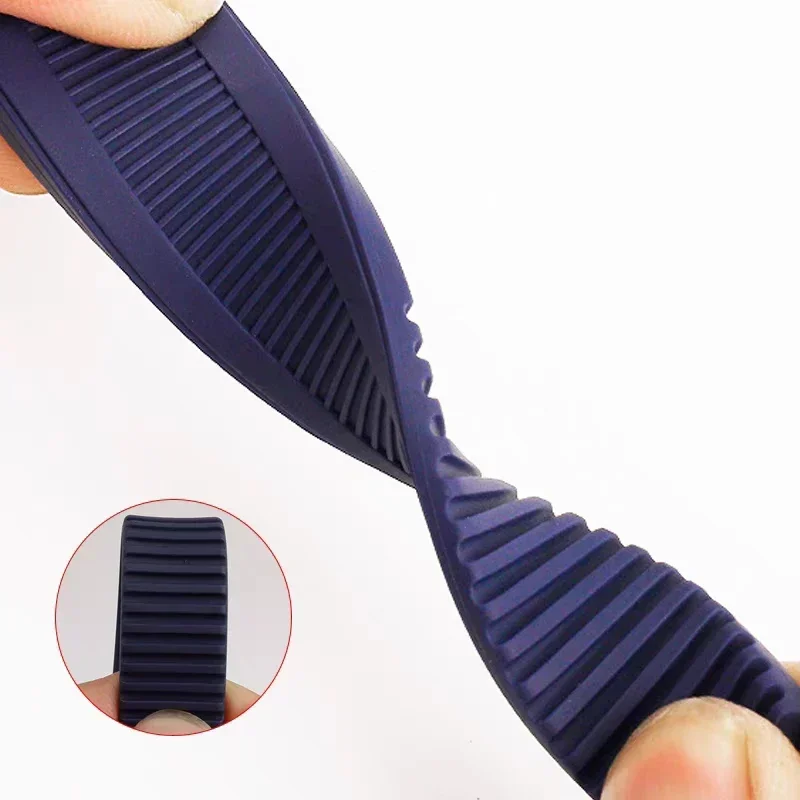 25mm*13mm Natural Rubber Concave Watch Strap for Patek Nautilus Philippe PP 5711 5712 Black High quality Silicone Watch Strap