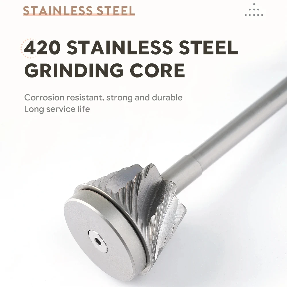 Moedor de café venda 30g capacidade moedor de mão com externo ajustável aço inoxidável manual moedor de grãos de café cinza escuro