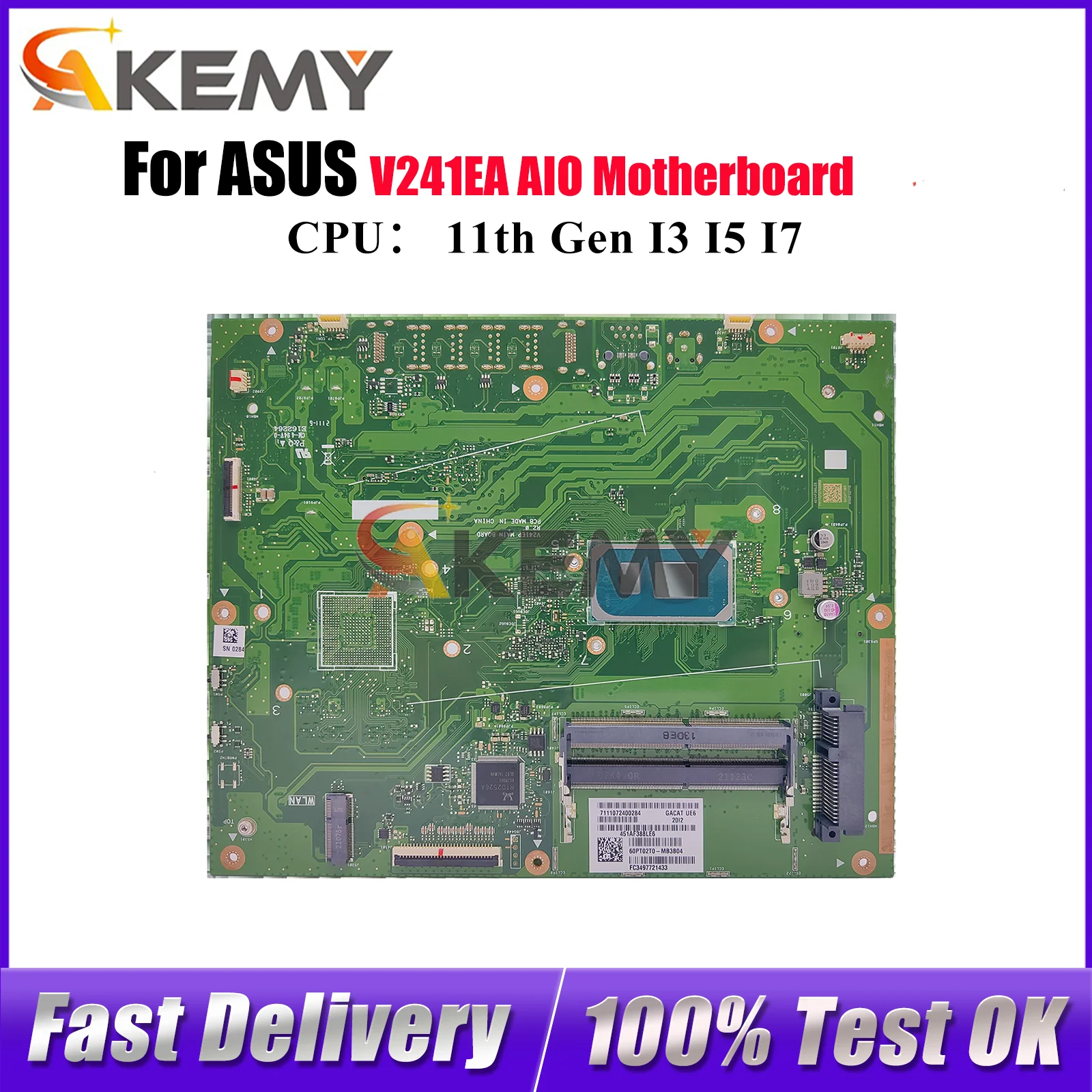 V241EA Motherboard For ASUS Vivo AiO V241EP V241E V241EA Mainboard With I3 I5 I7 CPU 100% Tests OK Fast Shipping High Quality