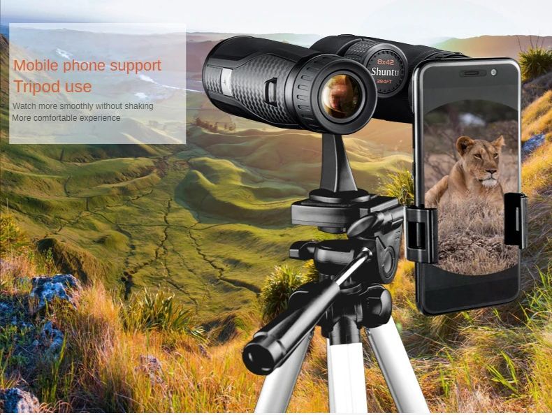 Shuntu Powerful ED Binoculars 8x42 10x42 Long Range IPX7 Waterproof Bak4 Prism SMC Optical Coating For Hunting Camping Travel
