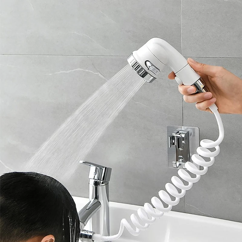 

High Pressure Wash Hair Shower Head Basin Faucet External Shower Head Bathroom Handheld Washing Hair Artifact 3 Gears Adjustable