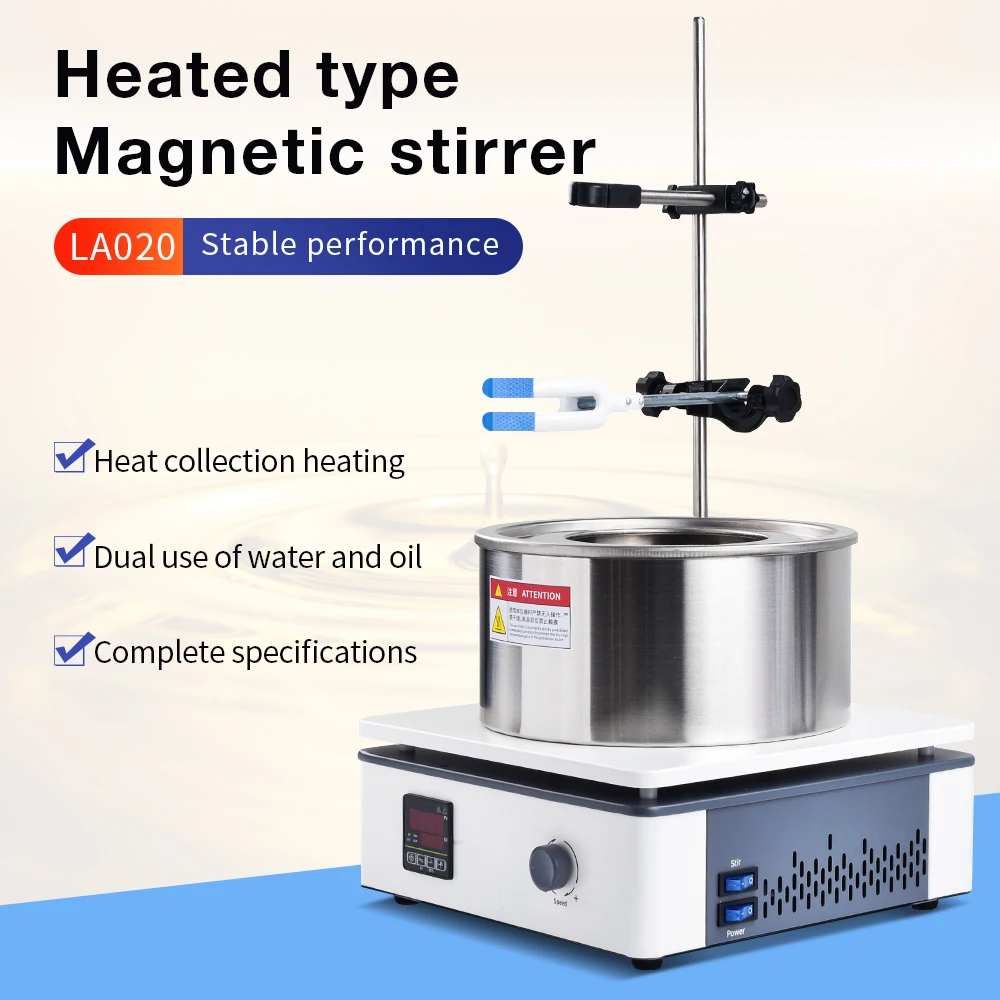 800ml Heat Collecting Magnetic Stirrer Magnetic Hot Plate Stirrer Magnetic Laboratory Oil Bath/Water Bath Heating EU Plug