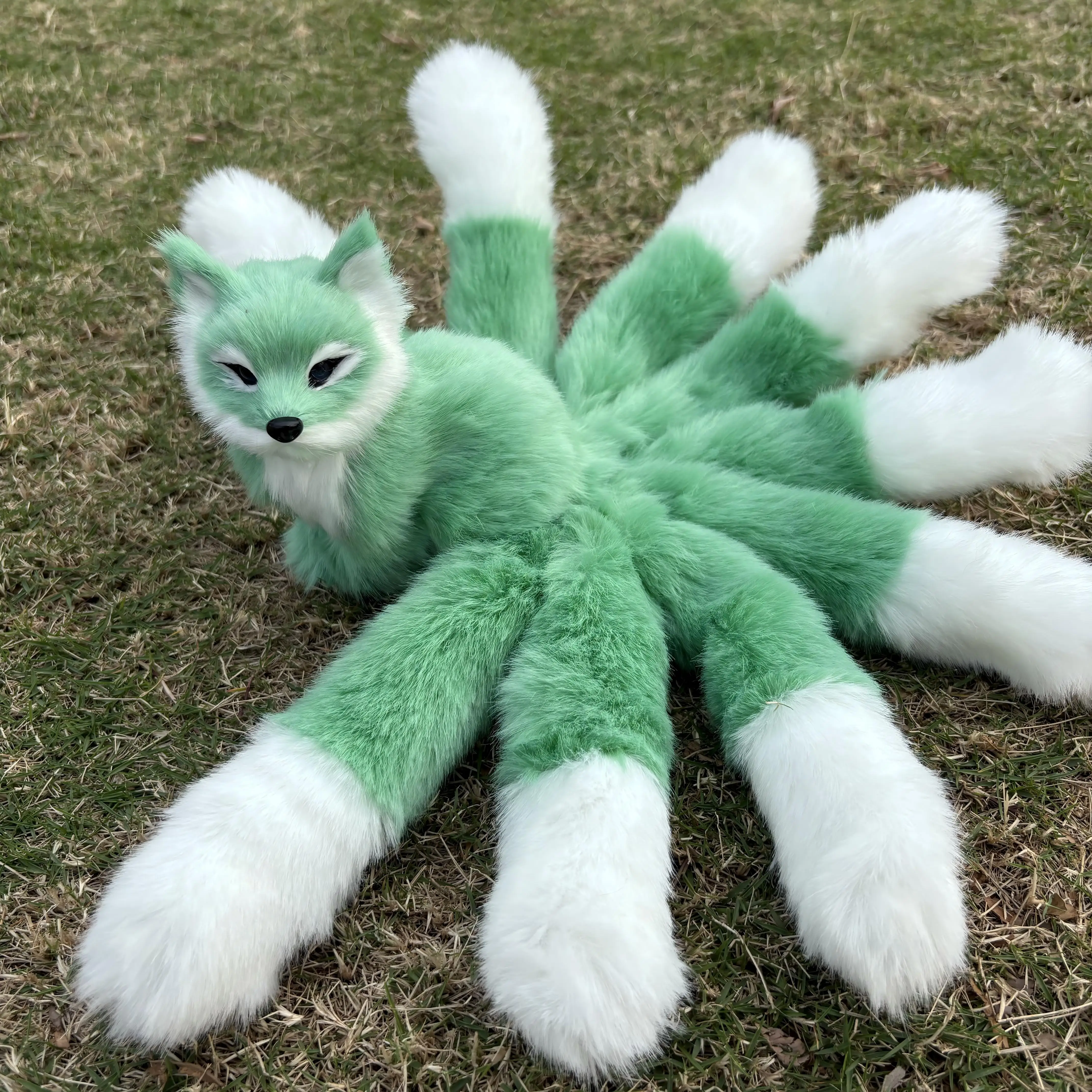 30cm bonito raposa de nove caudas brinquedo de pelúcia kawaii kitsune boneca animal de pelúcia macio decoração de mesa de casa presente fofo ideal para todas as idades