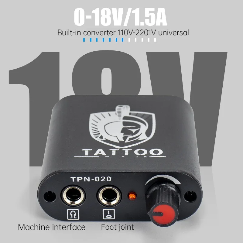 US/EU/UK 18V ABS Plastic Tattoo Power Supply for General Tattoo Power Supply Black Mini Portable Rugged Accessory Supply