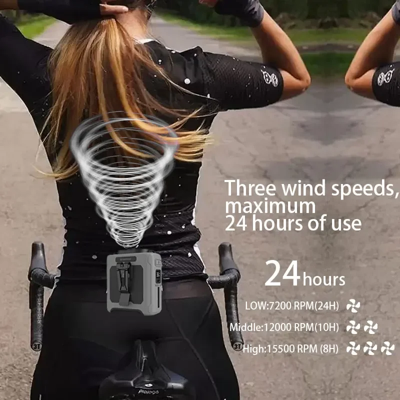 

С светодиодной подсветкой Power Bank для экстренных видов спорта на открытом воздухе, небольшой уличный поясной вентилятор для кемпинга, USB перезаряжаемый вентилятор