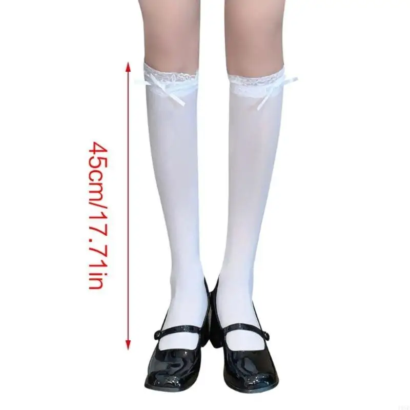 195E جوارب العجل النسائية، فتاة حلوة الدانتيل الزخارف كشكش جوارب الركبة أزياء السيدات فتاة الأميرة الجوارب جوارب يابانية #6