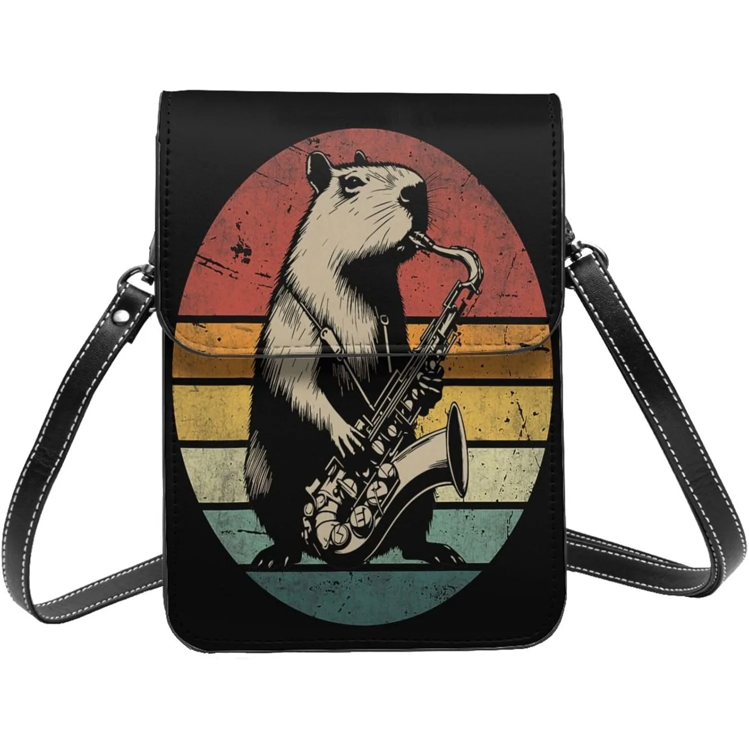 

Capybara Leather Phone Bag Crossbody Purse Adjustable Strap Fashion Wallet for Women