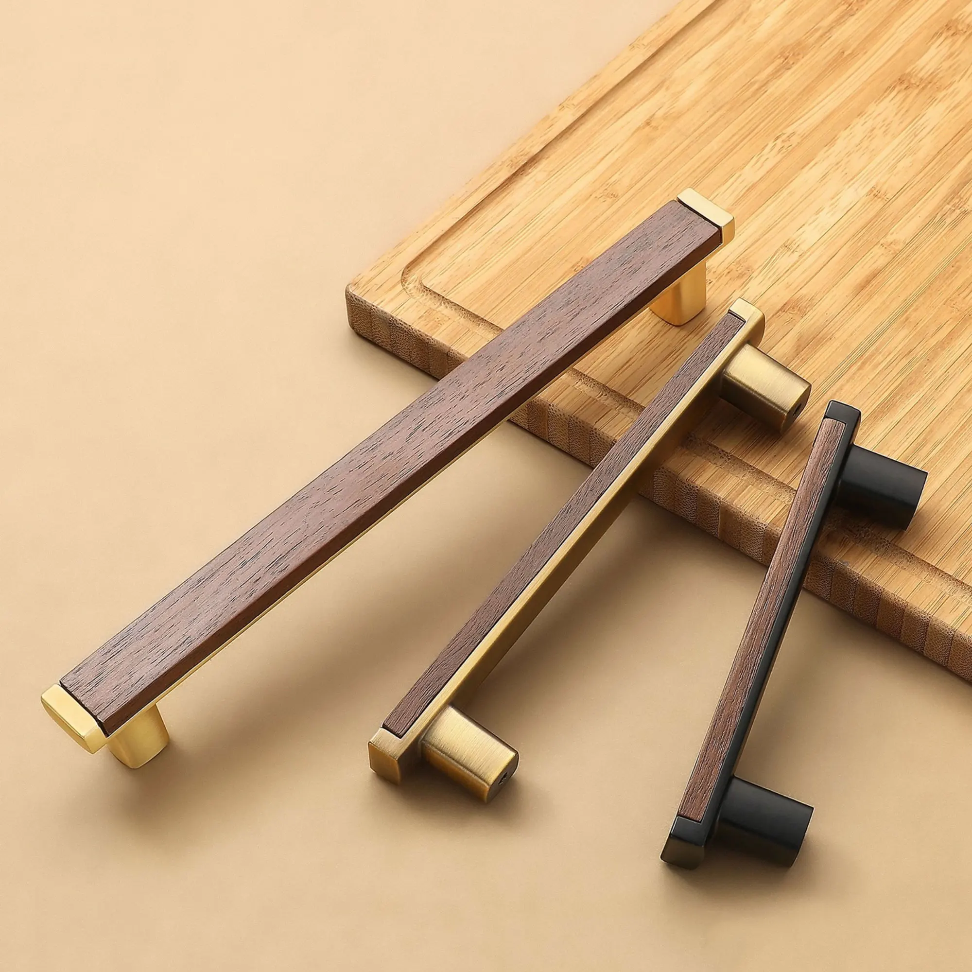 Black Walnut Wooden Cabinet Handles Retro Kitchen Cupboard Door Knobs Bedroom Wardrobe Pulls Chinese Style Furniture Hardware