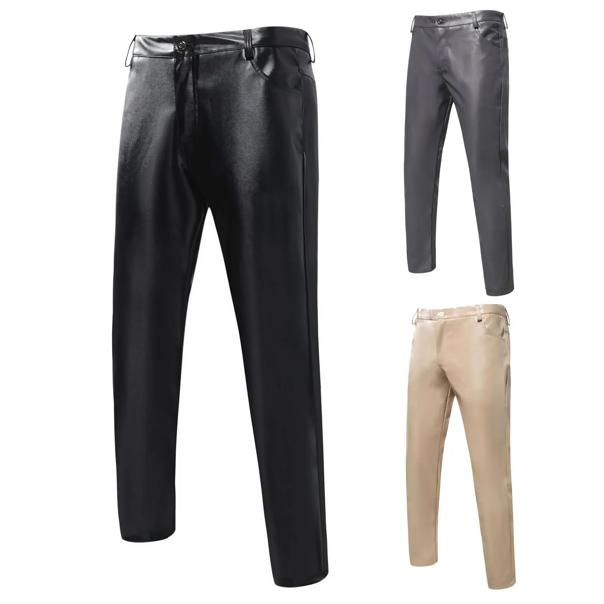 PU หนังกางเกงผู้ชาย Homme เซ็กซี่ 5XL Steampunk Vintage Hip Hop Pantalon Cuero De Hombre เครื่องแต่งกายใหม่ Mens กางเกงหนัง