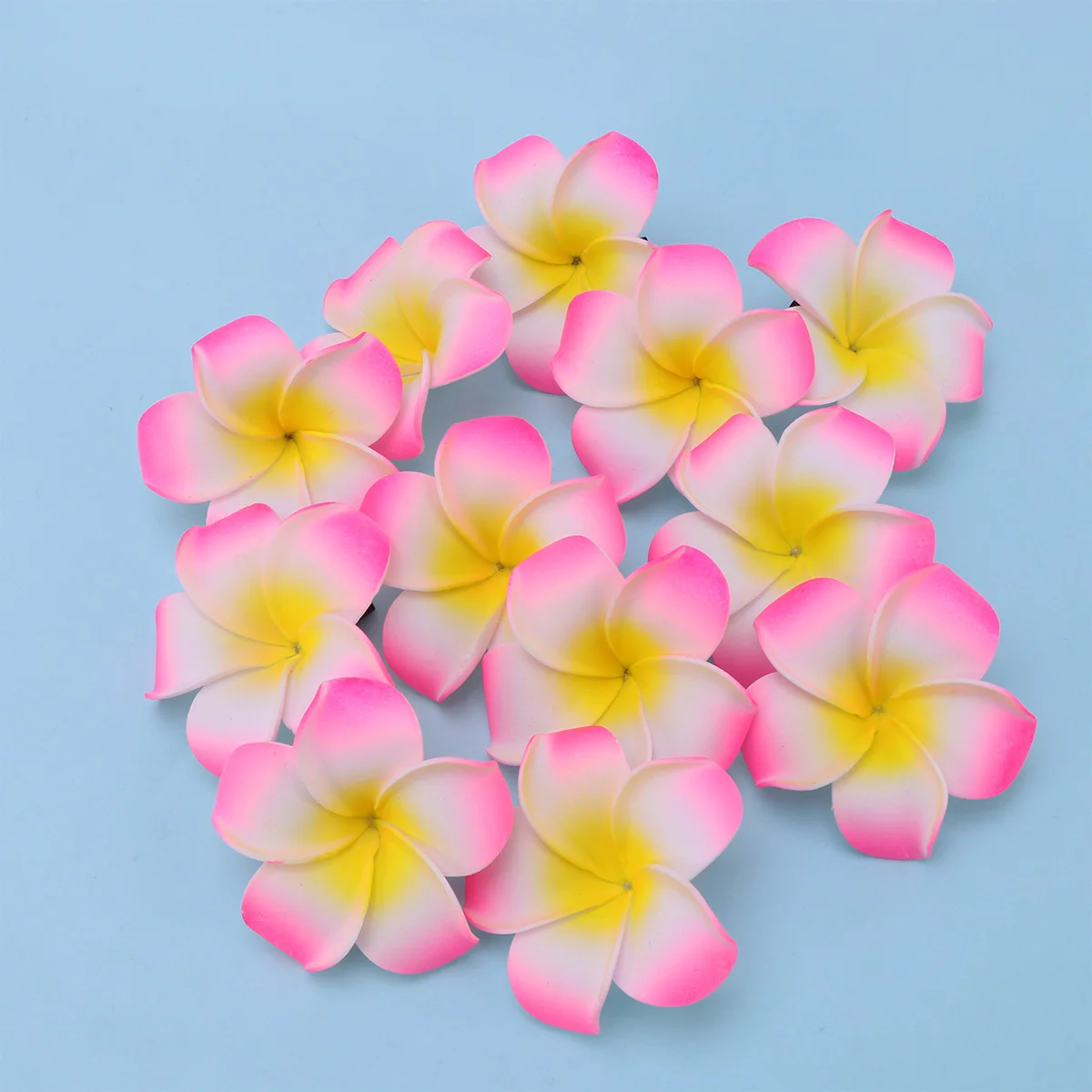 

12 PCS/Set Plumeria Hair Clip Flower Hairpin Simulation for Girl Decoration Travel