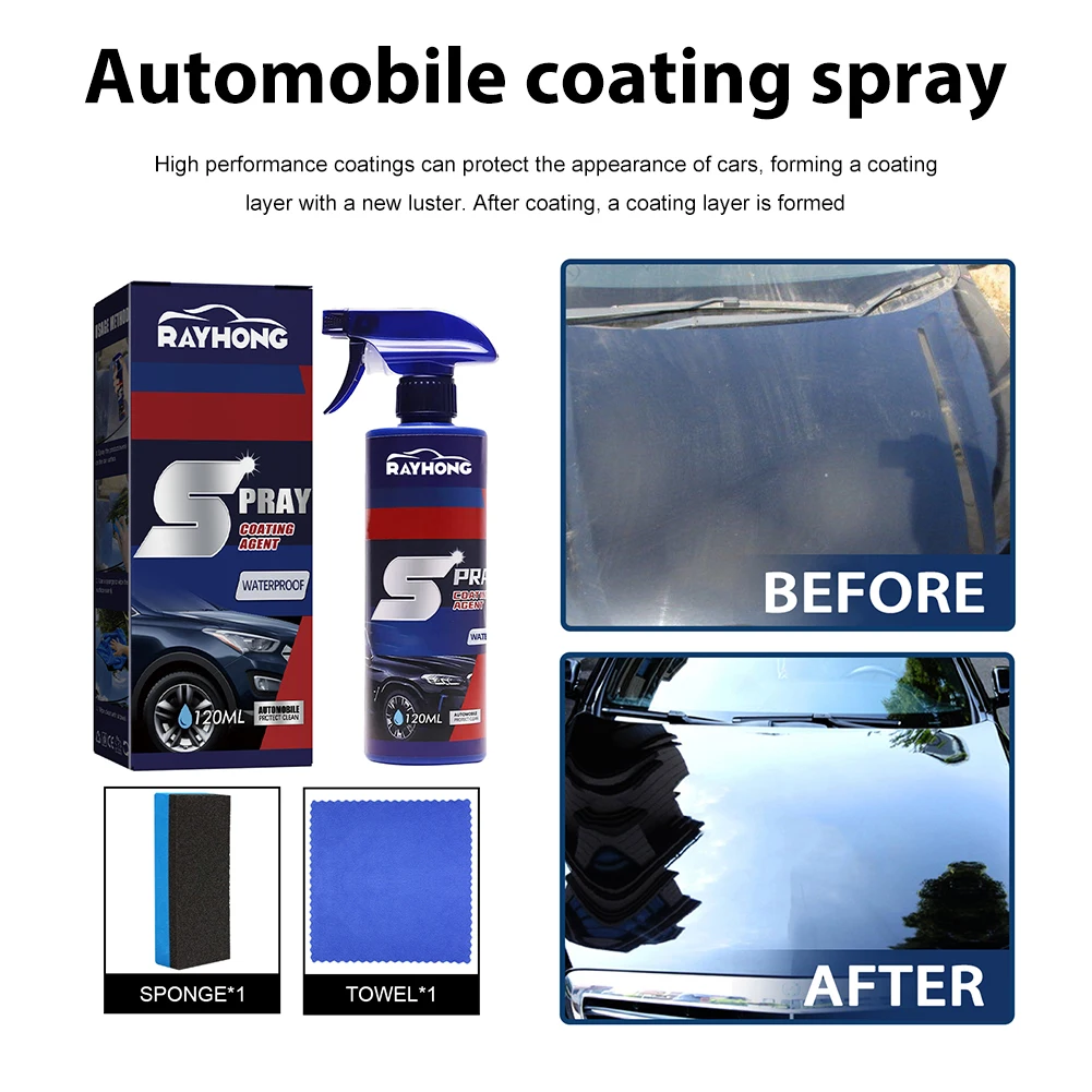 3 in 1 Scratch Nano Repair Spray High Protection 120ml Car Wax Polish Spray Eliminate Dirt Stain for Cars/Boats/Motorcycles/RV