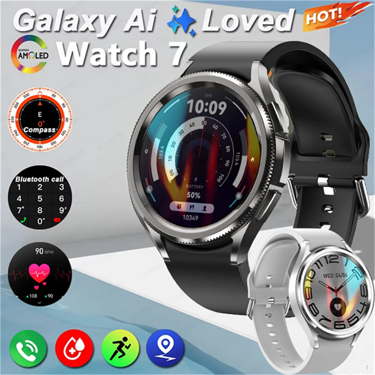 2024 New For Samsung Galaxy Watch 6 Classic Smart Watch Women Men Sports Fitness Health Waterproof Bluetooth Call Smartwatch