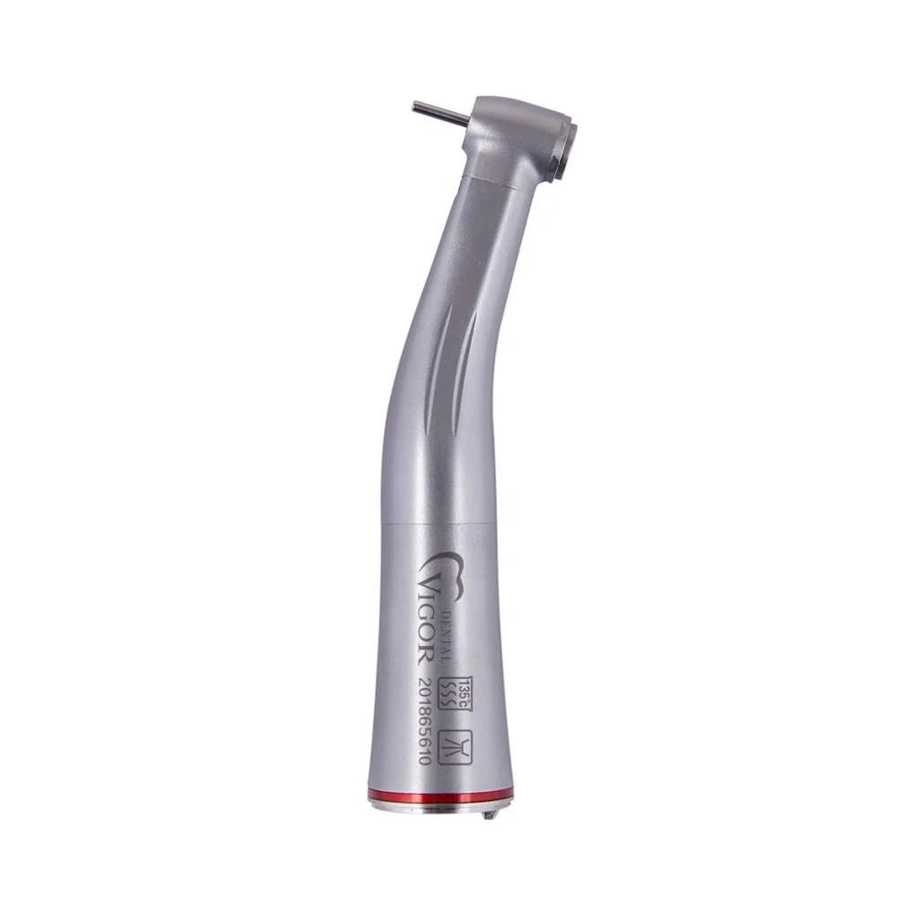 Dent al low speed handpiece increasing 1:5 contra angle with fiber optic