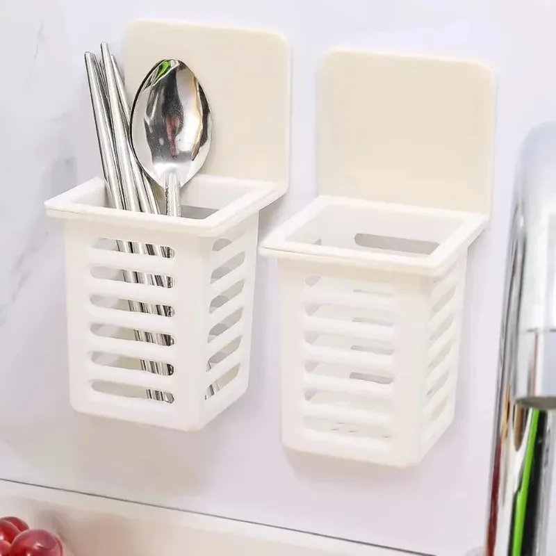 Drainage Design Multi-Purpose Storage Organizer for Toothbrushes Spoons Forks Home And Travel Suitable Clear Plastic Holder