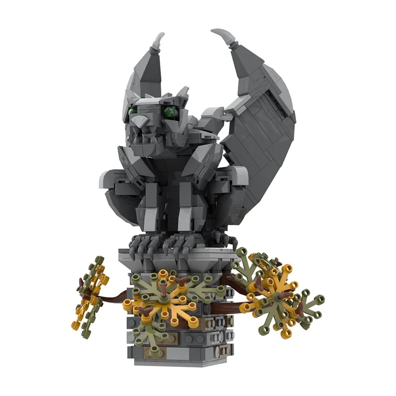 MOC Mythische Kreaturen V: Gargoyle Modell Bausteine Horror Stein Statue Gebäude Kreative Montage Spielzeug Erwachsene Geschenk