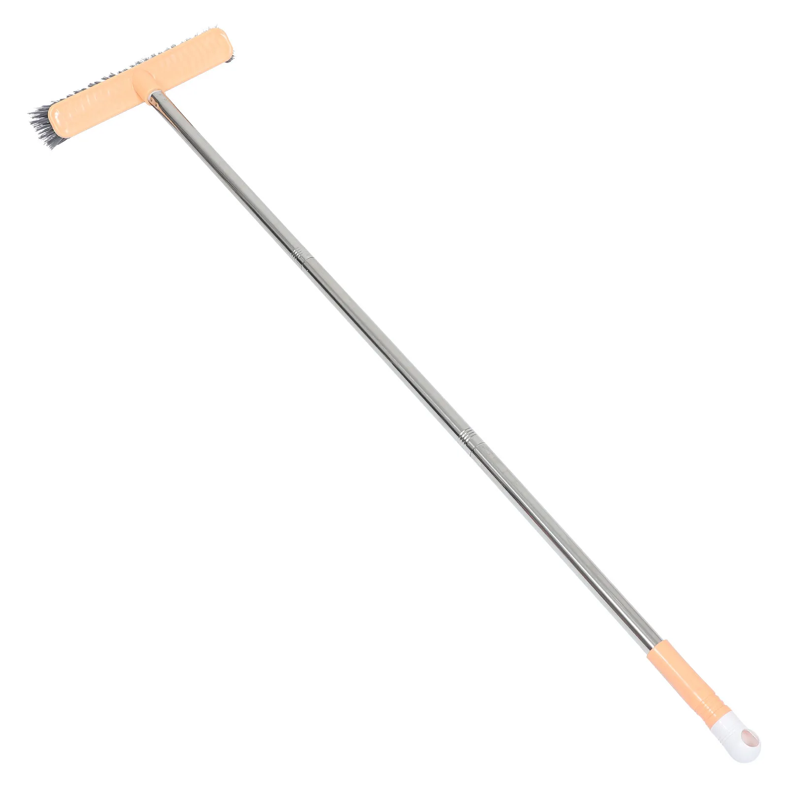 1個入り-ステンレス鋼absナイロンフロアブラシ-45度傾斜ロングハンドル付き-密な硬毛-バスルーム-家庭用掃除コーナー向け