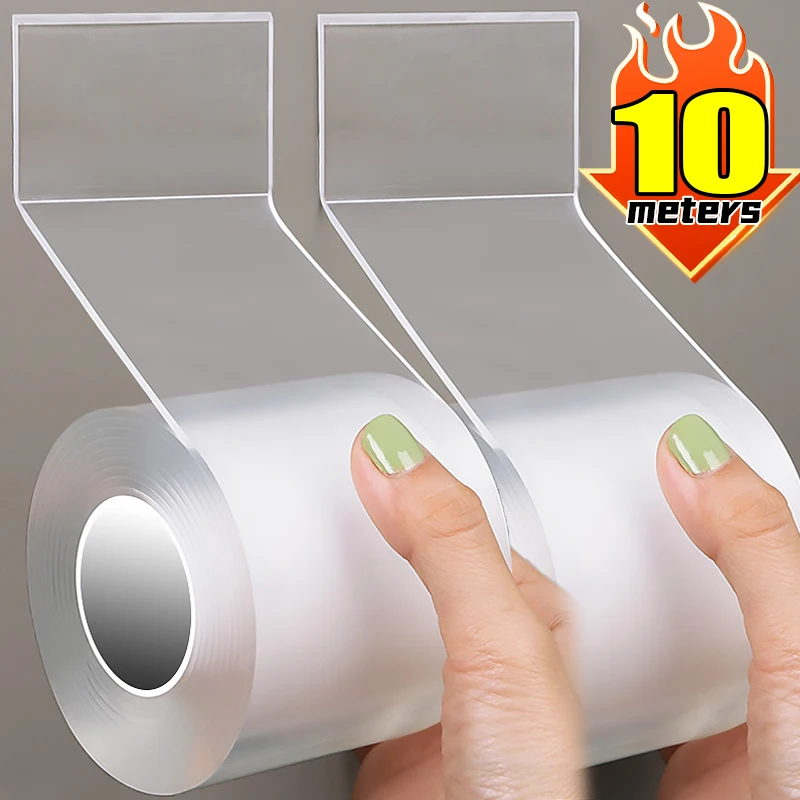 

10/1M Nano Tape Double Sided Tape Transparent No Trace Reusable Washable Waterproof Super Strong Adhesive Tapes for Home Office