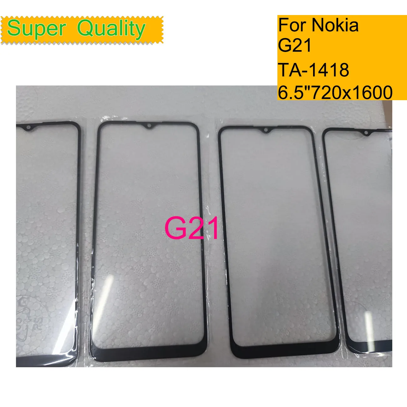 10Pcs/lot For Nokia G21 Touch Screen Front Glass Panel LCD Outer Display Lens TA-1418, TA-1477 Front Glass With OCA