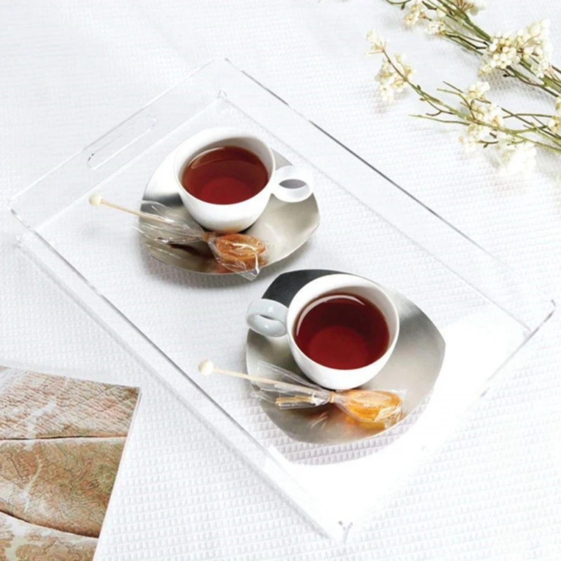 Transparent Acrylic Tray Acrylic Snack Plate Multifunctional Storage Plate Bathroom Towel Tray