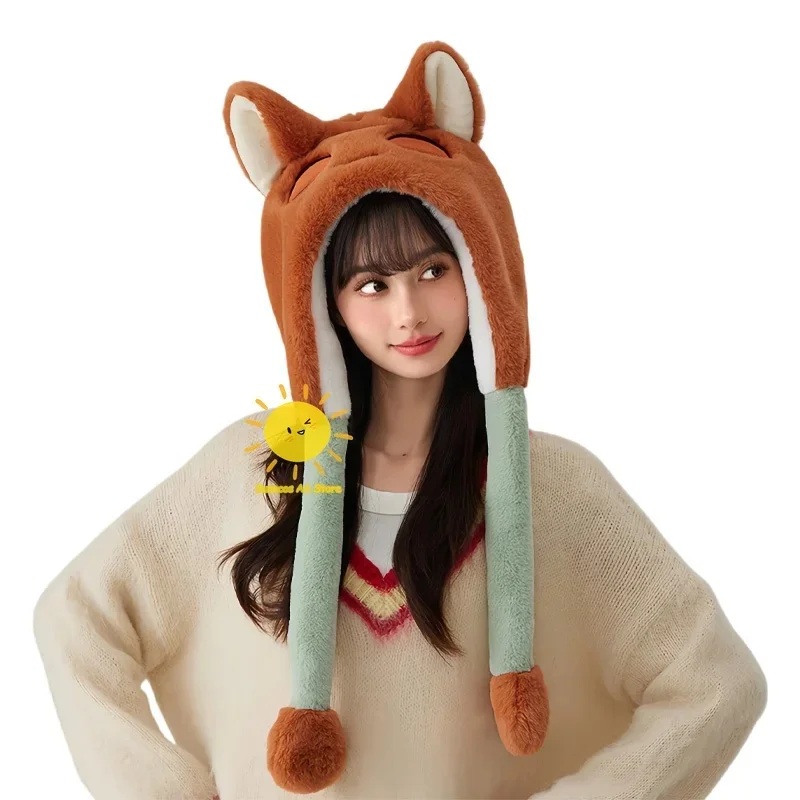 Premium Outfit Beast Kingdom Props Plush Zootopia Cosplay Warmth Headwear Movable Ears Nick Judy Hat Halloween Gifts view 5