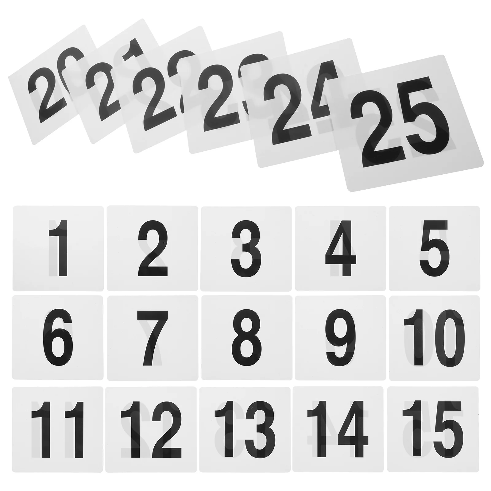 

25pcs Reusable Number Signs Plastic Table Number Cards For Wedding Party Banquet Seating Decor Chair Signs Pvc Seat Markers
