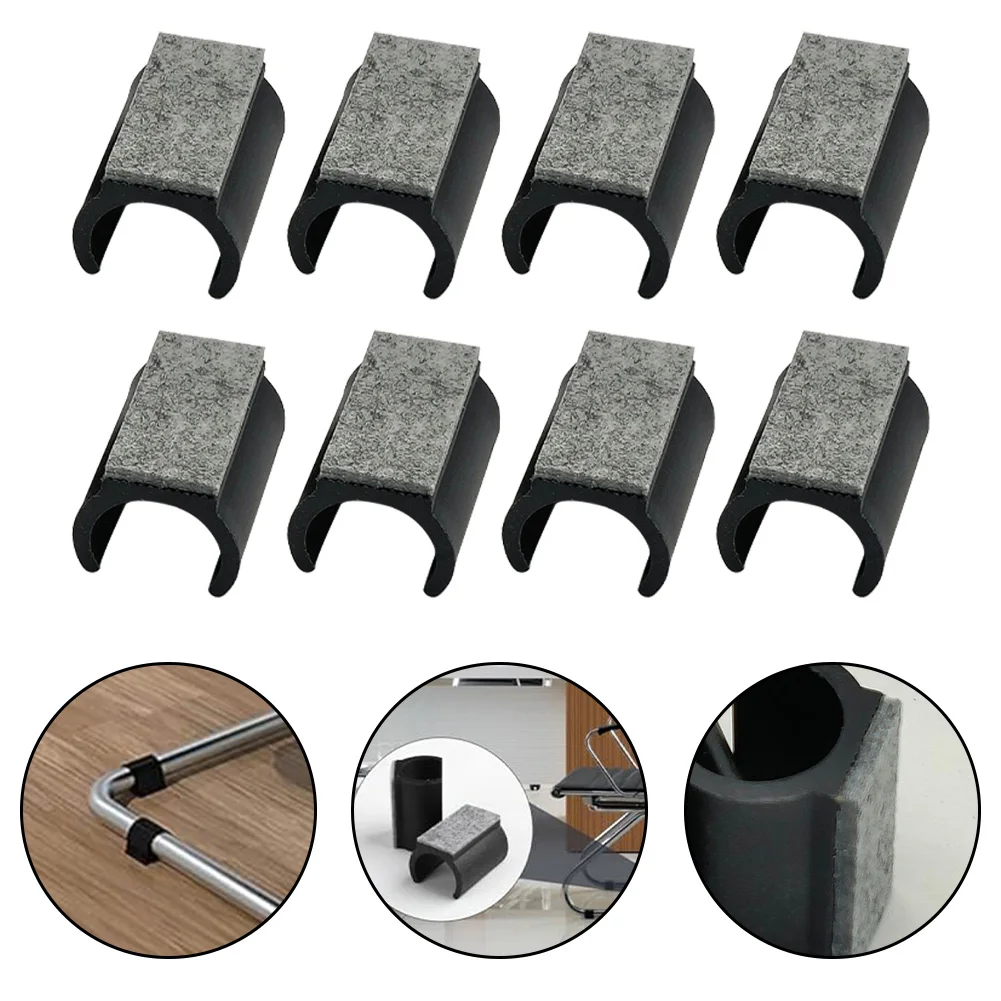 8pcs Chair Furniture Gliders 25mm Suitable For Protecting Floors And Reducing Noise Wool Felt Opening U-shaped Foot Pad Arch