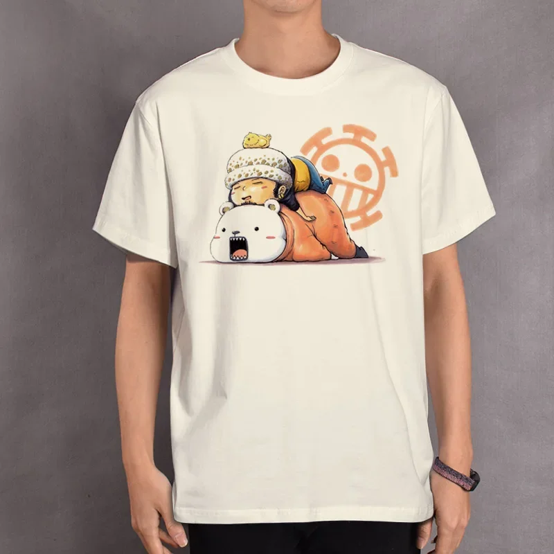 

ONE PIECE Versatile Men's and Women's T-Shirts Short Sleeves Clothes Luffy Solonro Surrounding Loose Large Size Casual