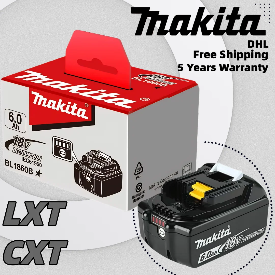 

Origina lFor Makita 6.0Ah Battery for Makita 18V BL1830B BL1850B BL1850 BL1840 BL1860 BL1815 Replacement Lithium Battery