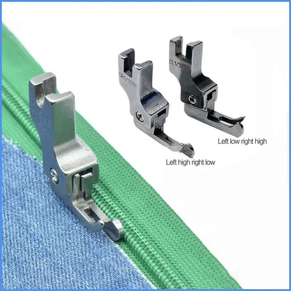 Compensating Feet Narrow Type For Knitt and Thin Materials Zipper Presser Feet Sewing Machine Left/Right Edge Guide Presser Foot