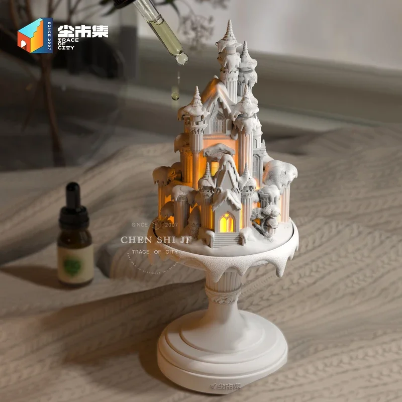 Fairy Tale Town Gypsum Touch Aromatherapy Lamp Bedroom Bedhead Atmosphere Essential Oil Aromatherapy Small Night Light Ornament