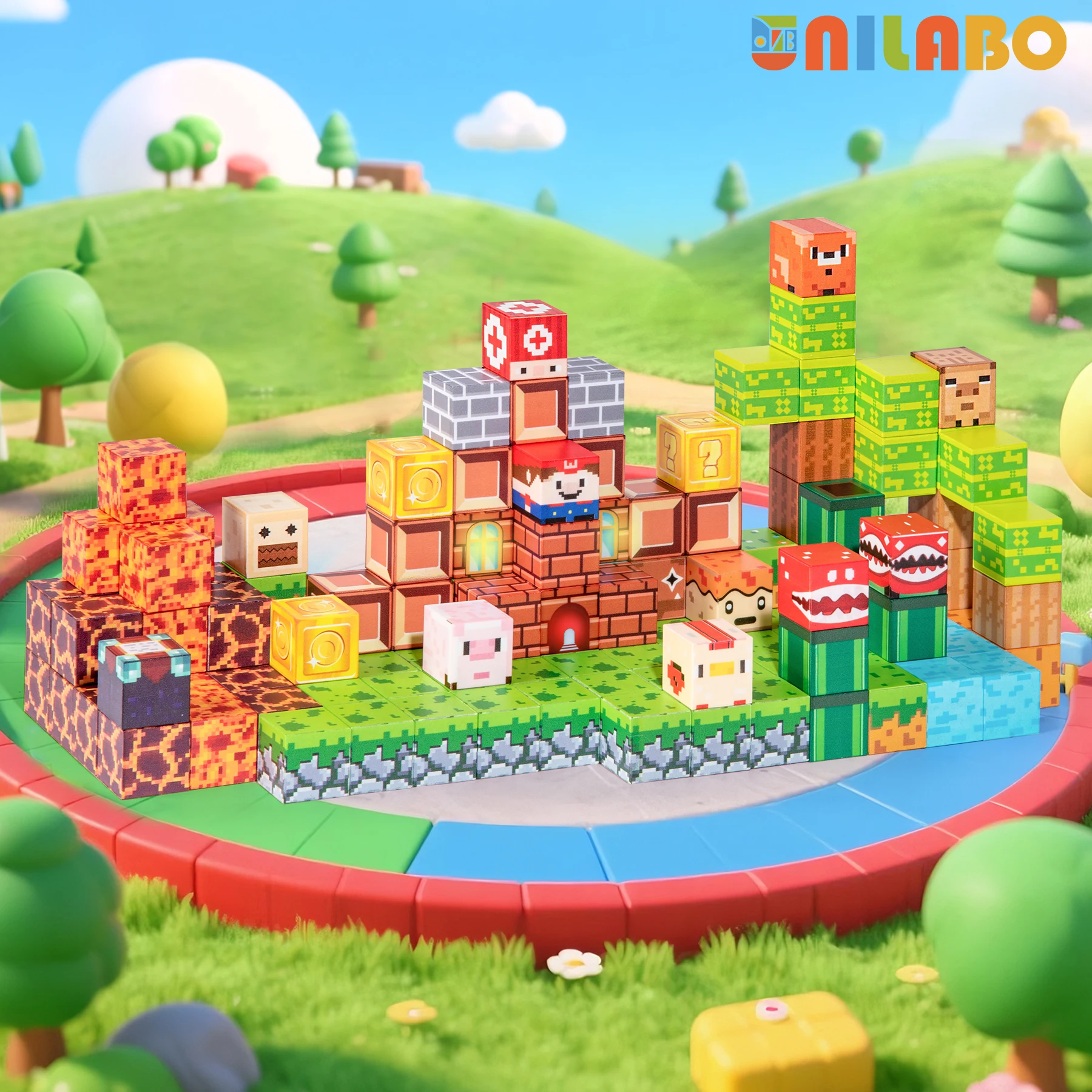 Unilabo 137 قطعة مكعبات بناء مغناطيسية مضيئة، ألعاب لعبة الجذعية المحدثة Super Bro 2025، هدايا عيد الميلاد للأطفال 3+