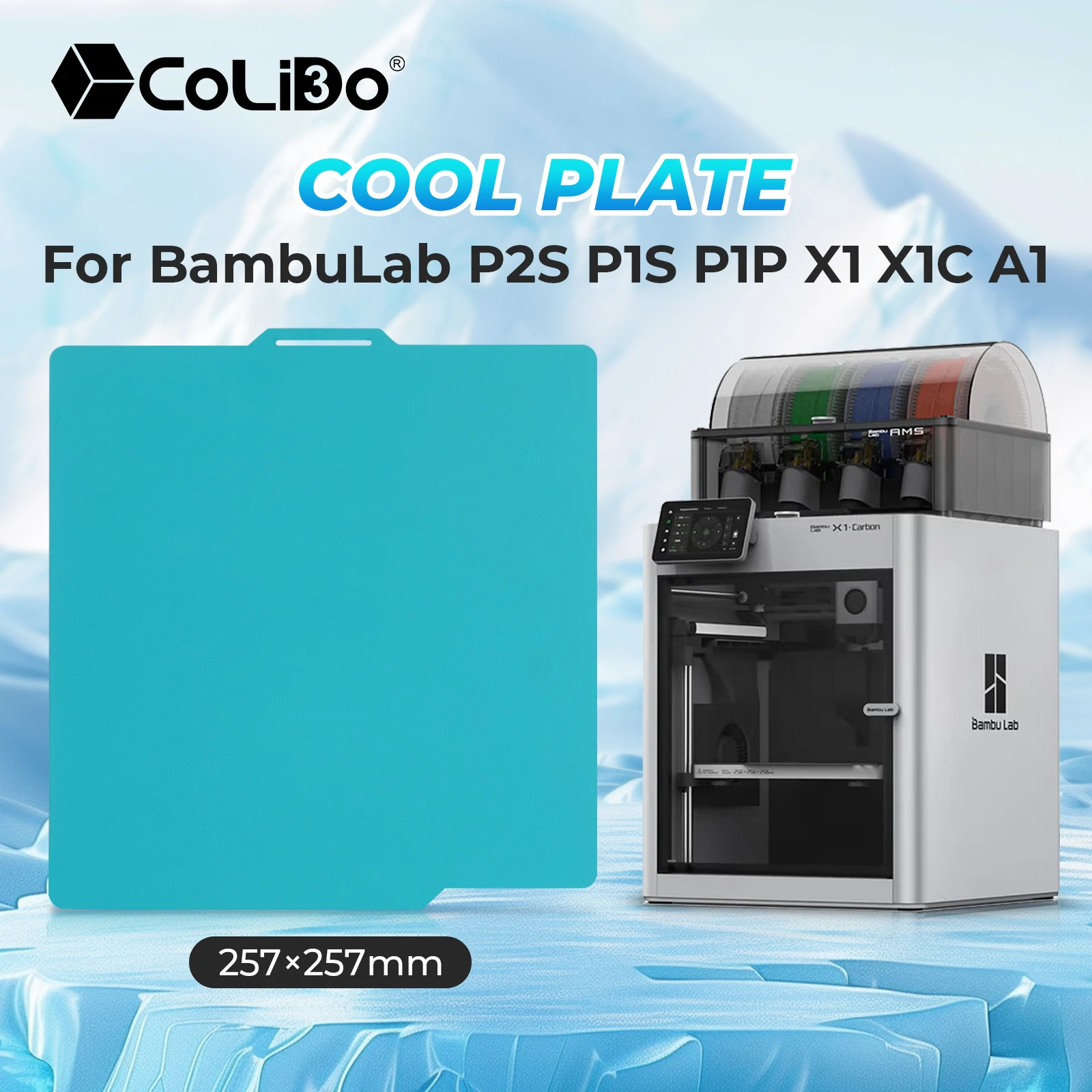 

PEI Build Plate For Bambu Lab Cool Plate PLA PETG Plate For Bambu Lab P1P A1 X1 X1C P1S Spring Steel 257x257 Bambulab A1