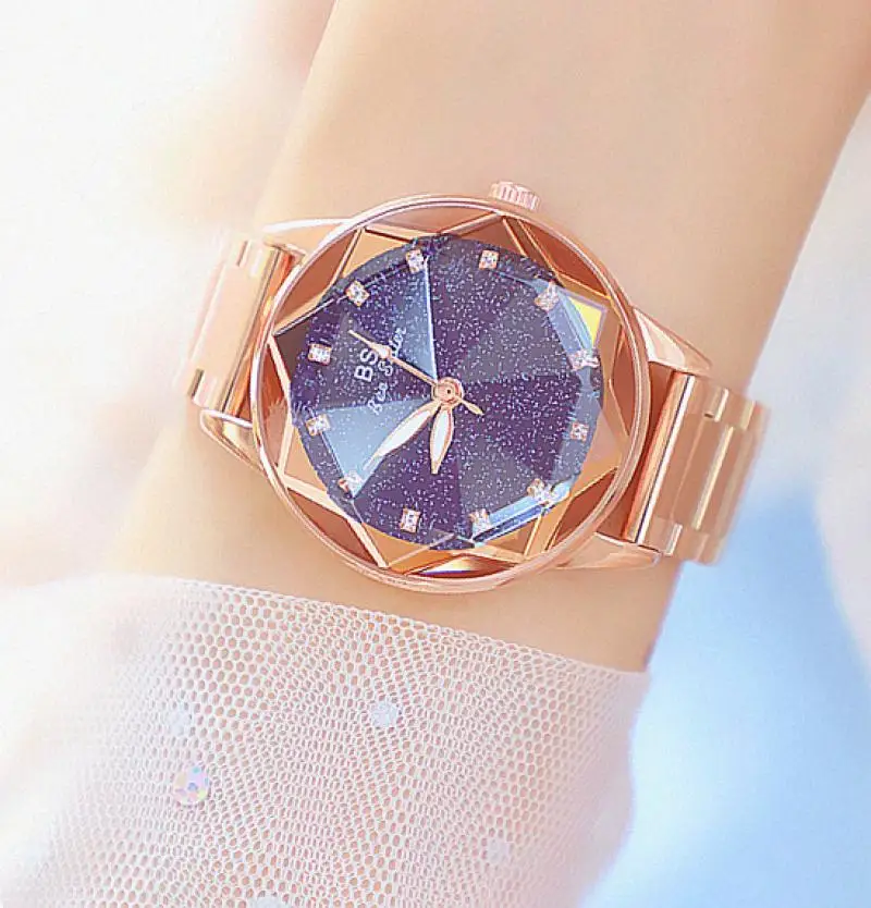 

Luxury Crystal Ladies Wrist Watches Top Brand Watch Women Waterproof Rose Gold Starry Sky Bracelet Clock Relogio Feminino