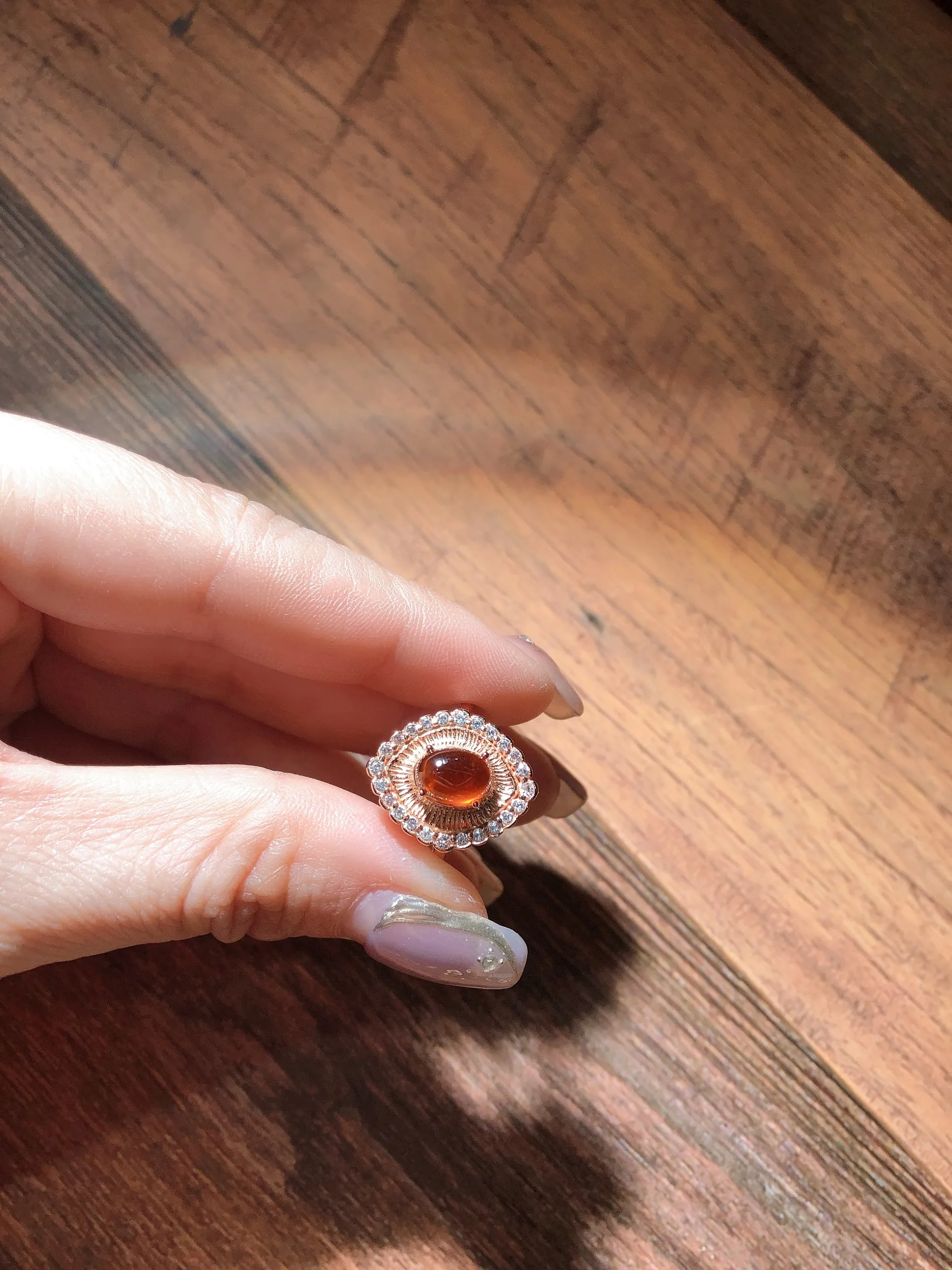 High-Quality Orange Pomegranate Gemstone ladies rings - Premium Fine Jewelry Pieces