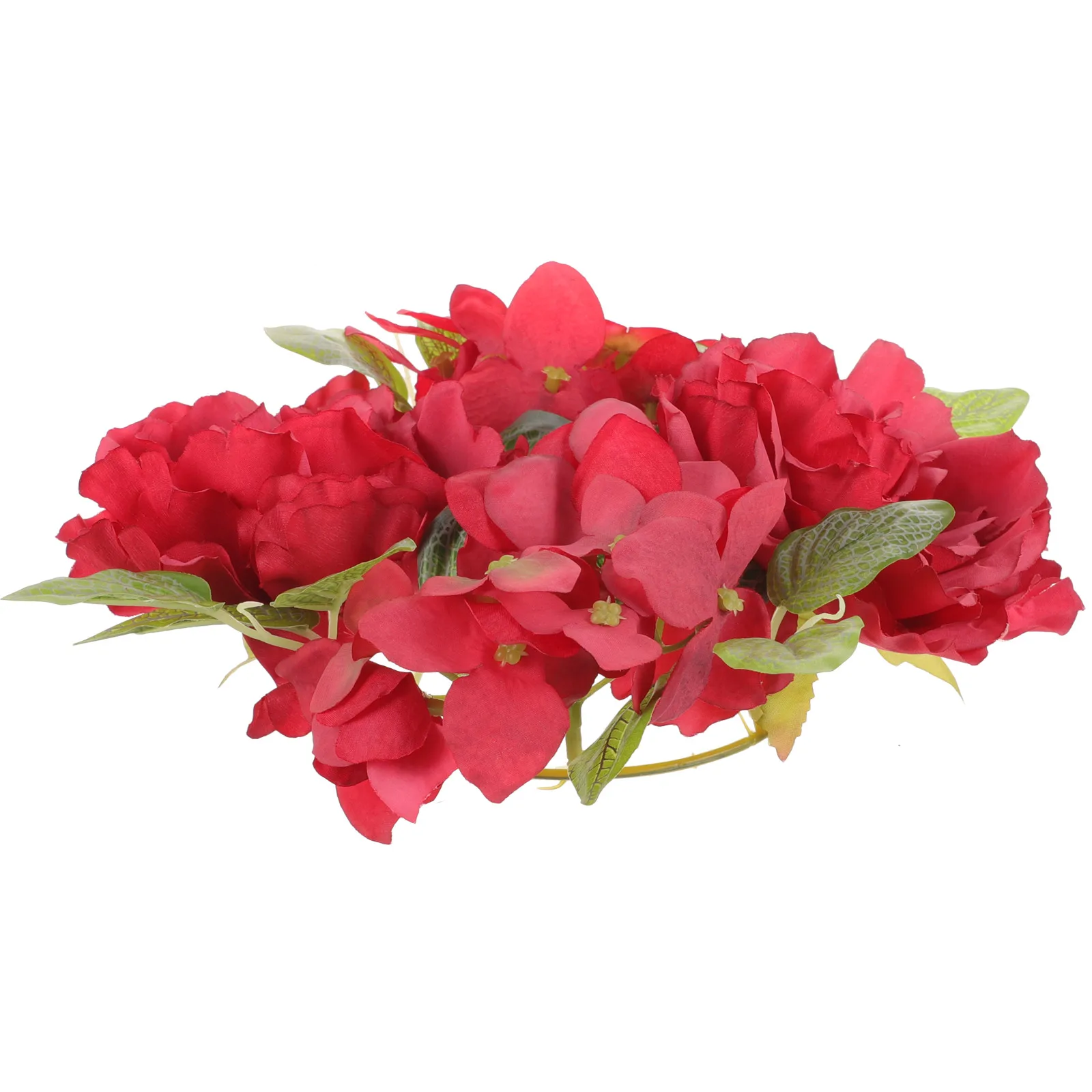 

Artificial Wreath Silk Cloth Rings for Wedding Party Home Decor Storage Solution Red Flower Table