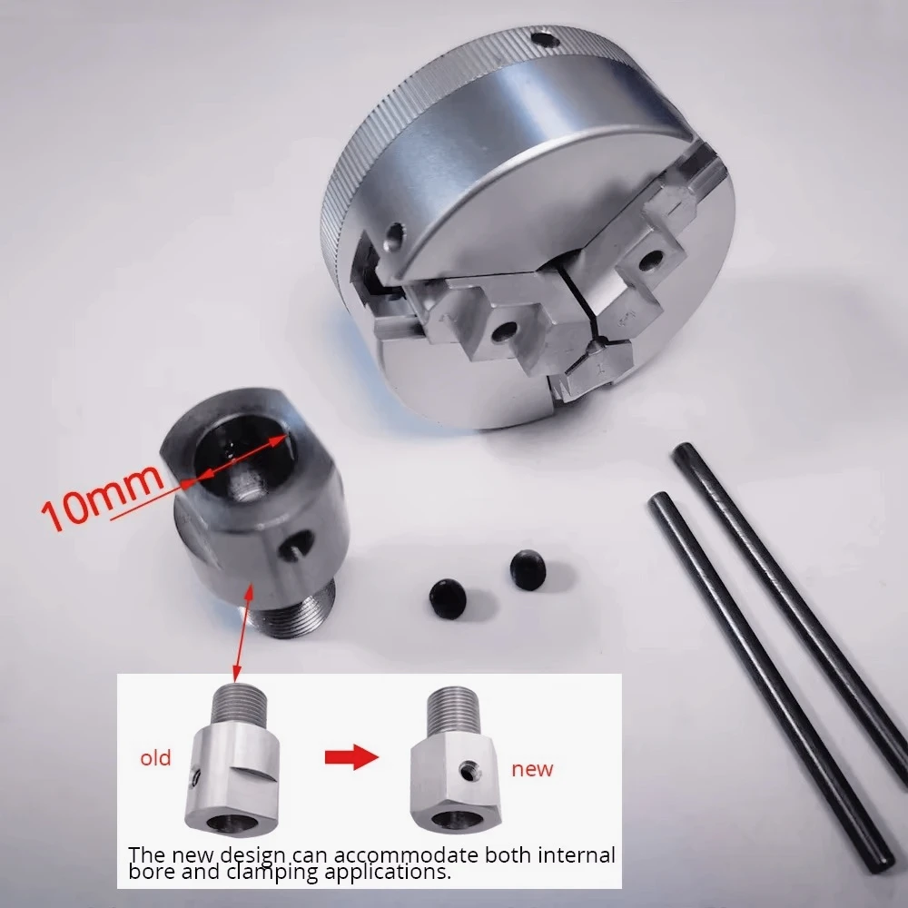AQ-50mm Mini Three Jaw Chuck for Lathe Bench GrinderElectric Drill Aluminum Alloy Self Centering Woodworking Turning Chuck 6